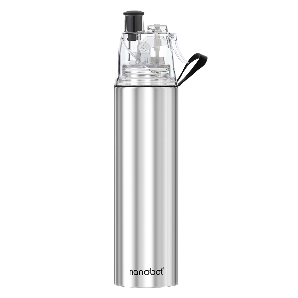 Sipper water bottle- Nanobot- sip & mist stainless steel water bottle- Upgrade Your Daily Water Intake with a Sipper Water Bottle