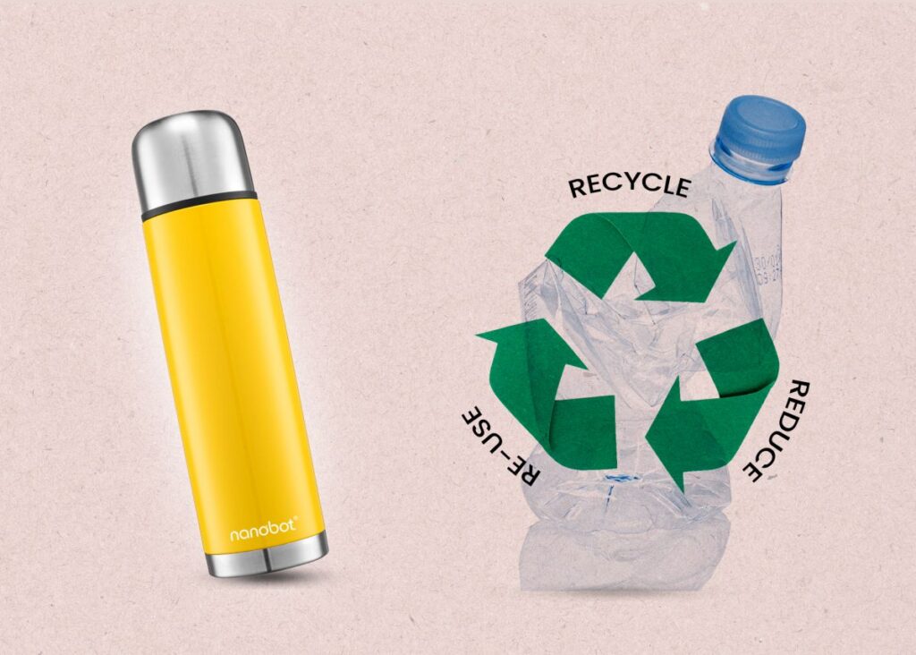 Made in India vacuum flask bottles - Nanobot - difference between stainless steel and other water bottles- How Steel Bottles are Eco-Friendly-The Rise of Reusable Bottles
